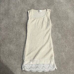 Elegant Cream Lace Dress vintage